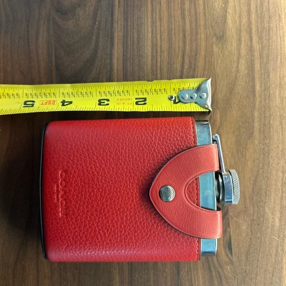 Coach Red Leather Flask - Picture 5 of 8